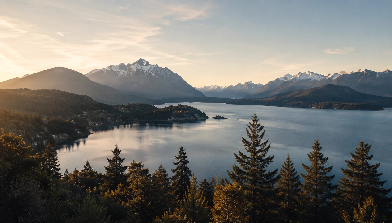 Paisaje de San Carlos de Bariloche · Río Negro utilizado para representar la sede CROMÁTICA Bariloche